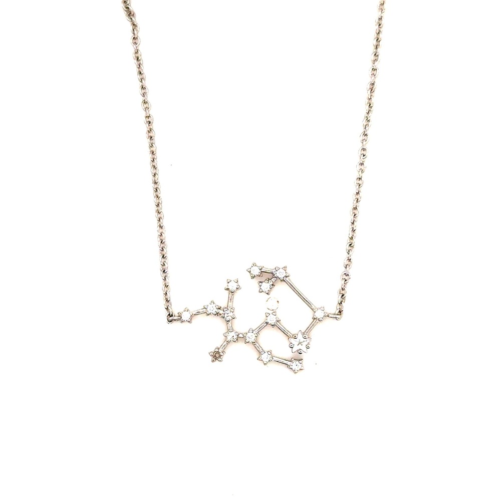 Sterling Forever Sagittarius Constellation Necklace Silver Tone CZ Zodiac 16-18"
